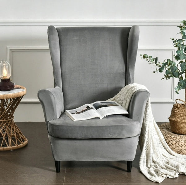 Chelsie Wing Back Chair- Plain Velvet