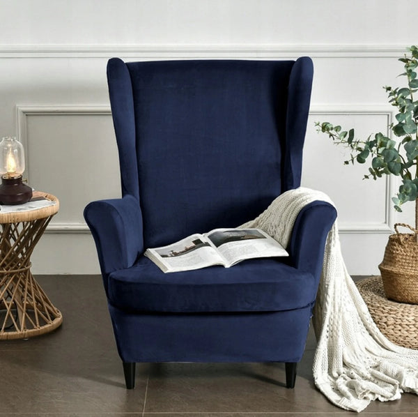 Chelsie Wing Back Chair- Plain Velvet