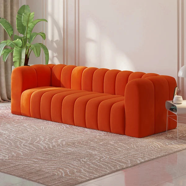 Channel Panel Tufted 3 Seater Sofa